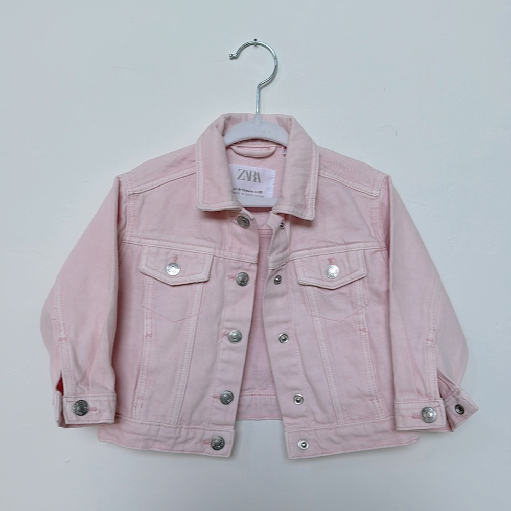 ZARA DENIM JACKET LIGHT PINK